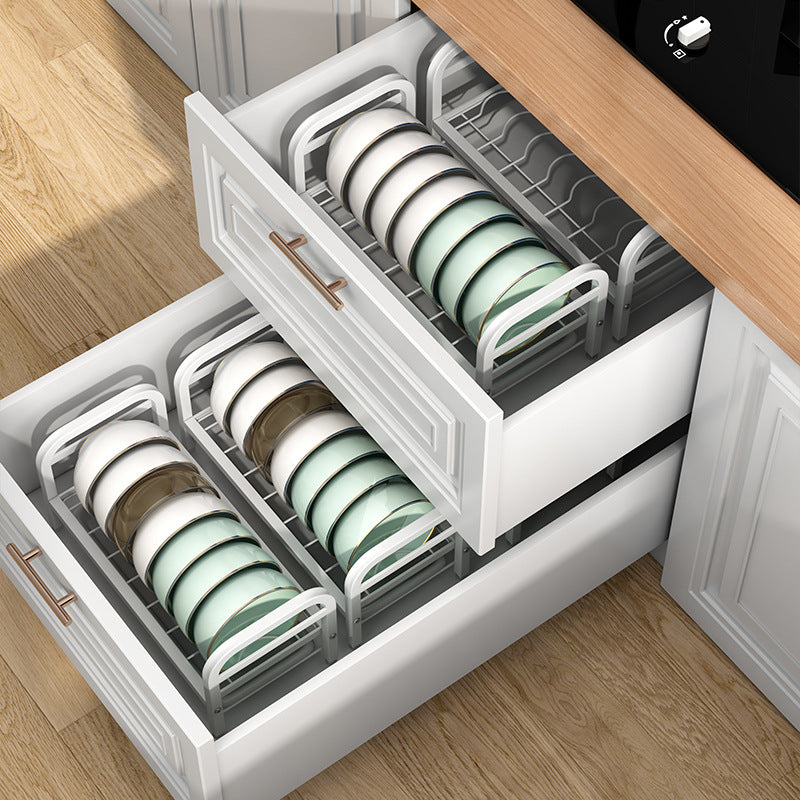 Double-Layer Dish Drying Rack - Carbon Steel Kitchen Organizer
