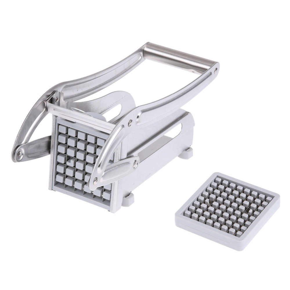 French Fry Cutter - Stainless Steel Potato Slicer with 2 Blades