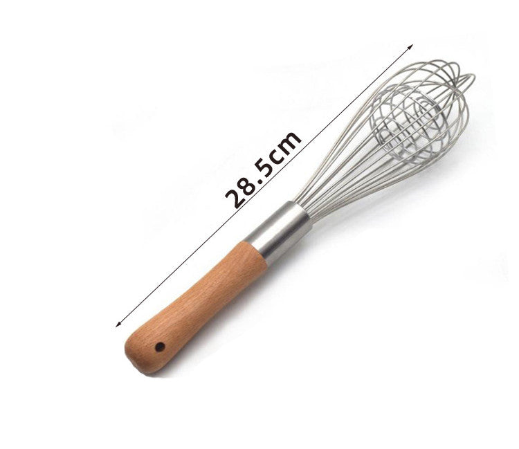 Stainless Steel Whisk with Wooden Handle - 11 Inch
