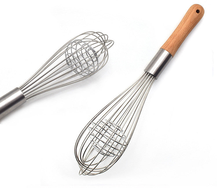 Stainless Steel Whisk with Wooden Handle - 11 Inch