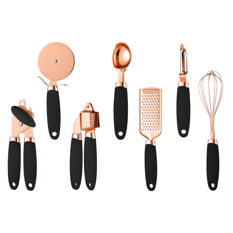 7-Piece Stainless Steel Kitchen Utensil Set with Holder