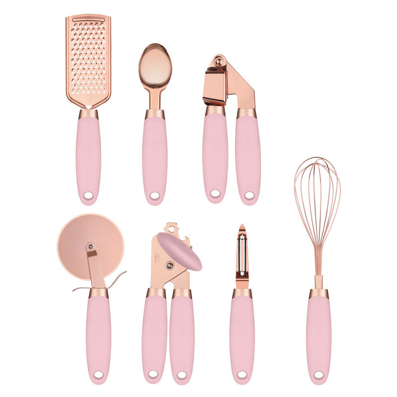 7-Piece Stainless Steel Kitchen Utensil Set with Holder