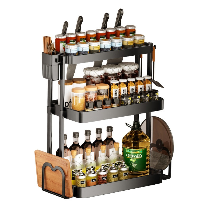 Multi-Layer Kitchen Storage Rack - Wall-Mounted Organizer
