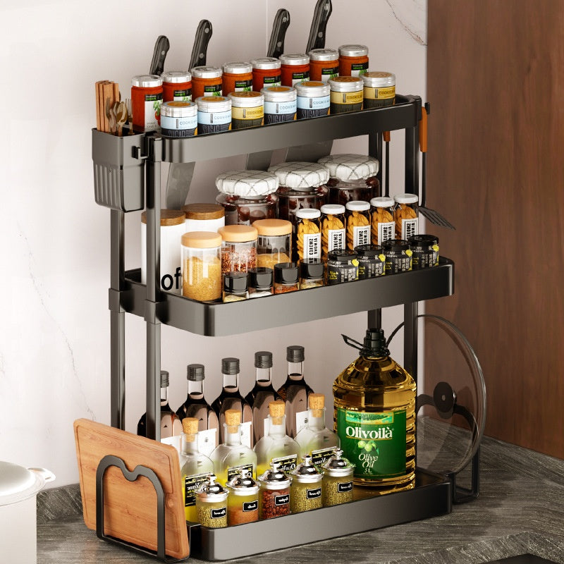 Multi-Layer Kitchen Storage Rack - Wall-Mounted Organizer