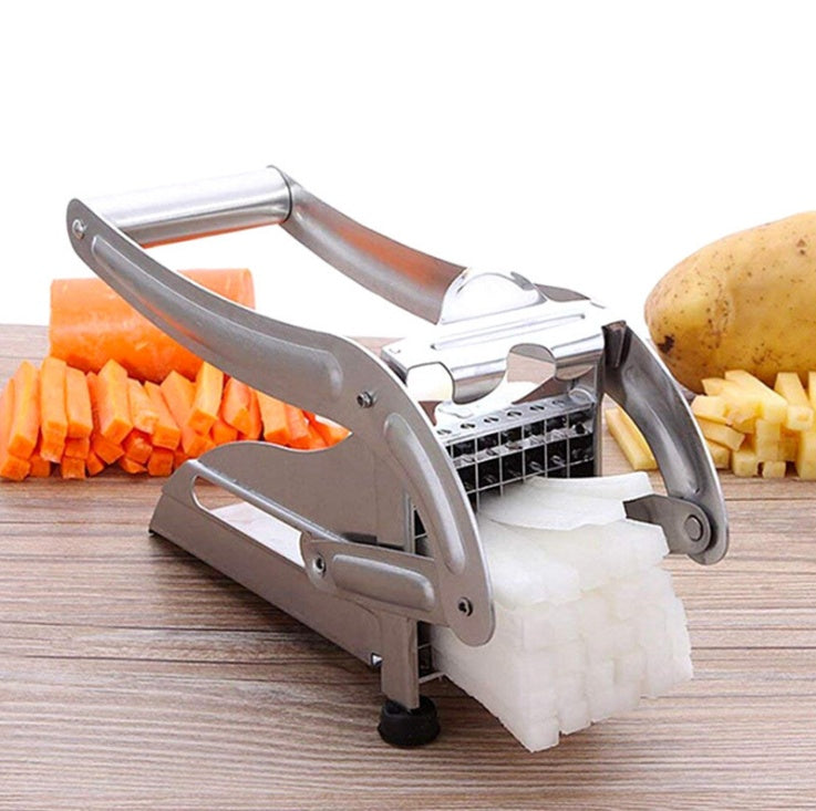 French Fry Cutter - Stainless Steel Potato Slicer with 2 Blades