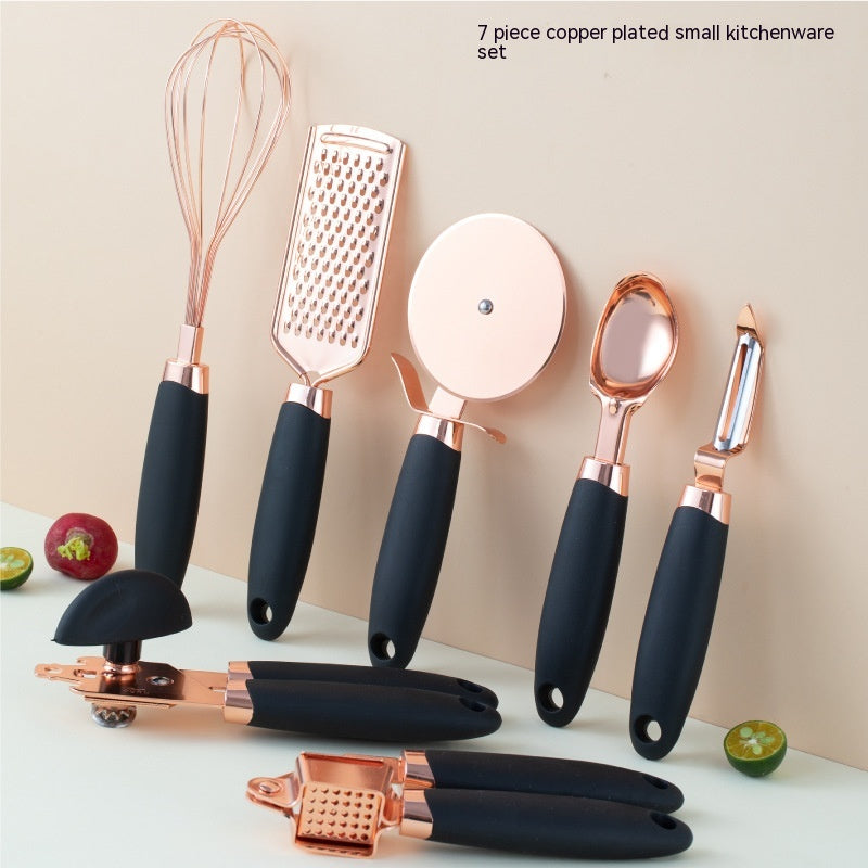 7-Piece Stainless Steel Kitchen Utensil Set with Holder