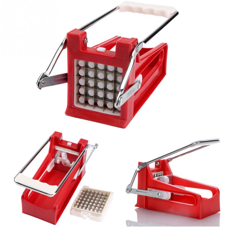 French Fry Cutter - Stainless Steel Potato Slicer with 2 Blades