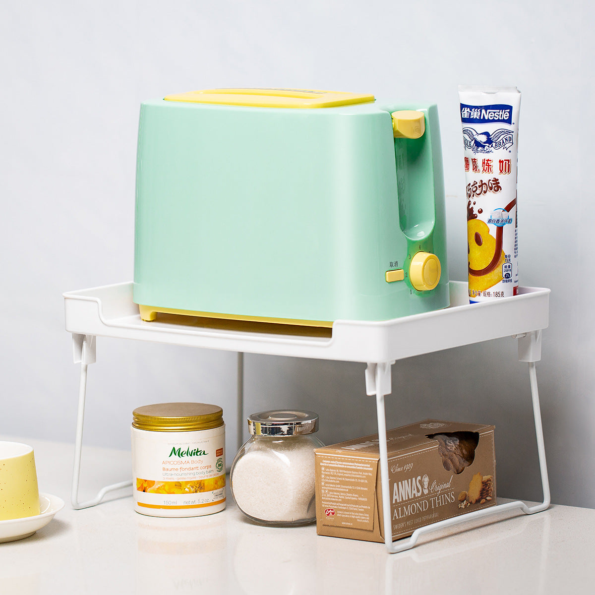 Stackable Kitchen Cabinet Organizer Shelf
