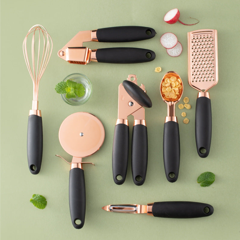 7-Piece Stainless Steel Kitchen Utensil Set with Holder