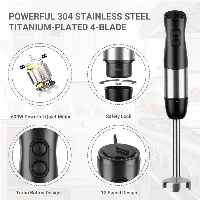 Electric Hand Blender - Immersion Blender Set