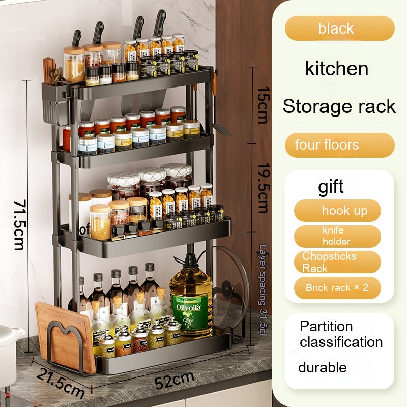 Multi-Layer Kitchen Storage Rack - Wall-Mounted Organizer