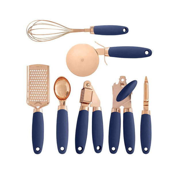 7-Piece Stainless Steel Kitchen Utensil Set with Holder