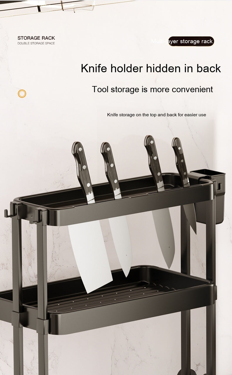 Multi-Layer Kitchen Storage Rack - Wall-Mounted Organizer